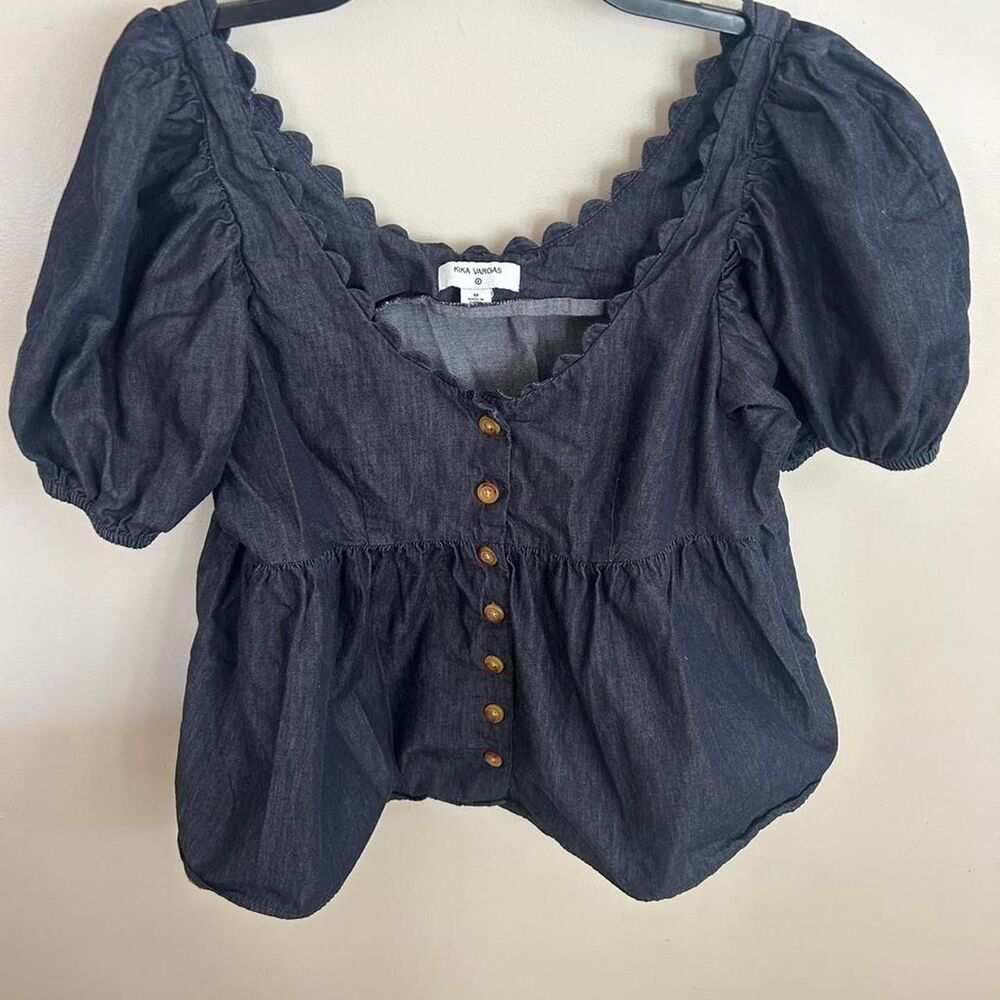 Kika-vargas Women's Navy and Blue Blouse